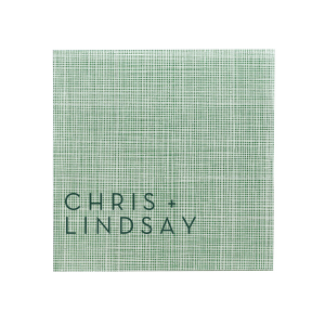 Highlight the honored couple with the Modern Names Wedding Napkin design; it's a minimalist's dream where the names command attention, embodying understated elegance that complements any contemporary wedding theme.