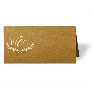 ForYourParty's chic Metallic Sterling Silver Matte Runway Place Card with Satin Teal / Peacock Foil has a Branch Frame 2 graphic and is good for use in Floral, Frames, Wedding themed parties and are a must-have for your next event—whatever the celebration!