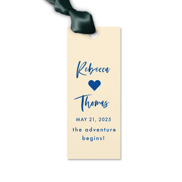 ForYourParty's chic Stardream Navy Large Rectangle Gift Tag with Shiny Copper Foil has a Solid Heart graphic and is good for use in Wedding, Hearts, Anniversary themed parties and will look fabulous with your unique touch. Your guests will agree!