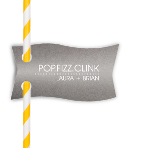 Elevate any beverage with the Pop Fizz Clink Straw Tag, where the celebratory chorus rings out above a cascade of bubbles. It's a whimsical nod to jubilant moments, complete with the couple's name for a personalized twist on raising a glass.