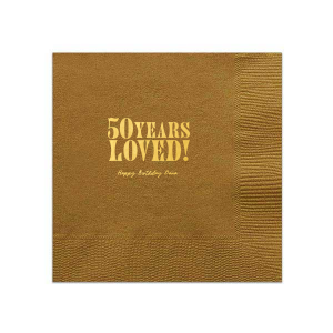 Our Many Years loved napkins are a special way to celebrate a milestone birthday. They feature a simple yet elegant design with a heartfelt message. Perfect for any birthday party, they will add a touch of love and warmth to your celebrations.