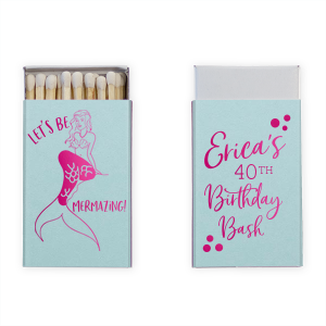 Dive into enchantment with the Mermazing Matchbox. Featuring a stunning mermaid graphic at center stage, this design is perfect for celebrating the mermaid lover in your life. Whether it's a birthday, bachelorette party, or any special occasion, let your inner mermaid shine and make waves with this mermazing matchbox!

