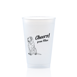 Cheers! Celebrate a wedding or birthday with an adorable graphic of a blood hound.This blood hound cup is perfect for including your pets in your upcoming event. 