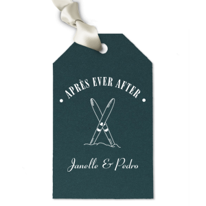 Add a personal touch to your gifts with the Après Ever After Tag. The crossed ski design is perfect for thrill seekers or cabin loungers, making it a sporty addition for all your gift giving needs. 