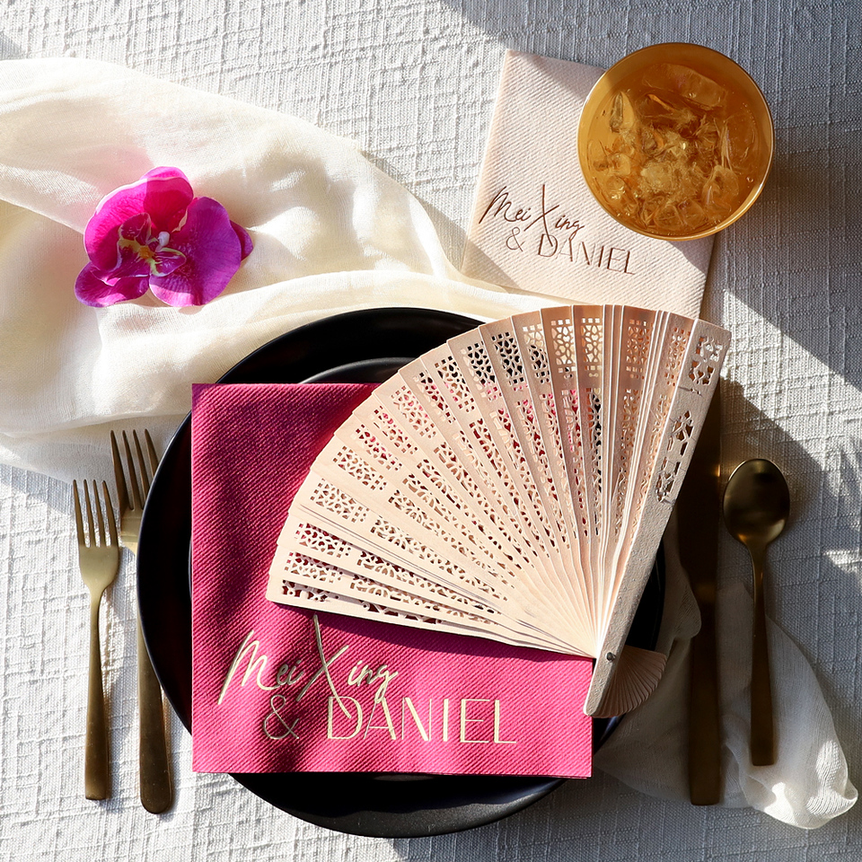 White Lotus Wedding Dinner Napkin