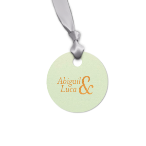 ForYourParty's elegant Poptone Mint Oval Gift Tag with Shiny Copper Foil will give your party the personalized touch every host desires.