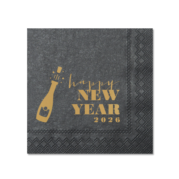 Our beautiful custom Soft Black Cocktail Napkin with Satin 18 Kt. Gold Foil has a Bubbly graphic and is good for use in Drinks and New Year's Eve themed parties and will look fabulous with your unique touch. Your guests will agree!