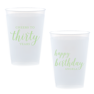 Raise a toast with the Cheers to Years Cup, celebrating milestone moments. Make every sip a festive tribute to one's special day.  This Fun design has on one side the exclamation "Cheers to" , followed by the number of years in fun script. The reverse side wishes "Happy Birthday" in playful script, with the celebrant’s name in bold caps. A Big Shout OUT to a Special Person!