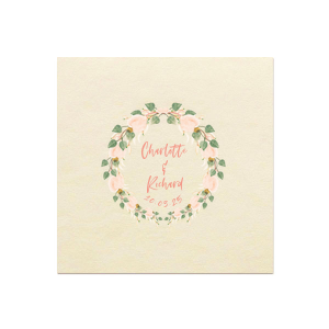 Our custom Ivory Borderless Custom Photo + Foil Cocktail Napkin with Shiny Rose Quartz Foil will add that special attention to detail that cannot be overlooked.