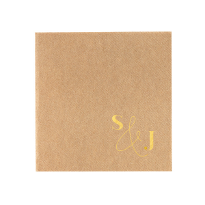 Set a striking table with the Bold and Modern Initials Napkin where robust, bold initials meet a fine-lined, scrolling ampersand. This artful contrast creates a sophisticated statement piece, perfect for contemporary weddings or events that celebrate elegance.