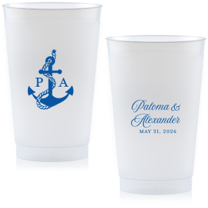 The Sailboat Nautical Nuptial Cup makes a splendid addition to toasting on the coast! Featuring a two-sided design, the anchor graphic makes for great maritime or coastal themed events. Customize the opposing side's text to convey your own heartfelt message! 