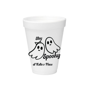 Get groovy this spooky season with the Groovy Halloween Cup. Our custom and cute Halloween decor will add a memorable touch at your Halloween party. Featuring two adorable ghosts, personalize teh design with your own name. 