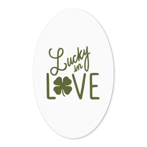 The ever-popular White Small Round Label with Matte Army Green Ink Label Print Colors has a Lucky In Love graphic and is good for use in Words, Wedding themed parties and will add that special attention to detail that cannot be overlooked.