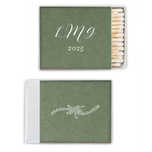 Illuminate your event with Monogram Floral Match, featuring a contemporary monogram and year set against a backdrop of hand-drawn florals. The reverse side's peony-centered cascade adds a stroke of natural beauty, striking a perfect match with sophisticated charm.