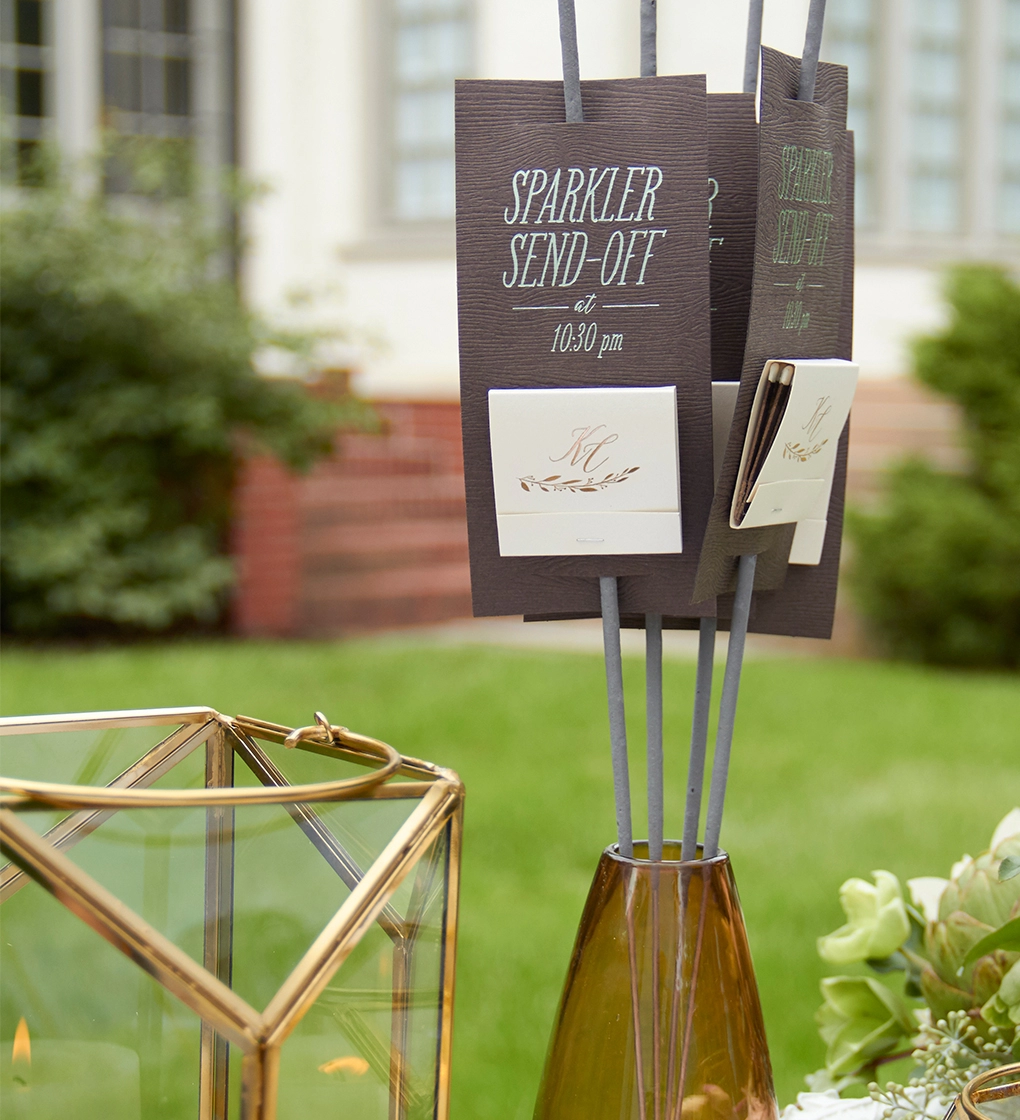 sparkler sleeves and match party favor for a party sparkler send off