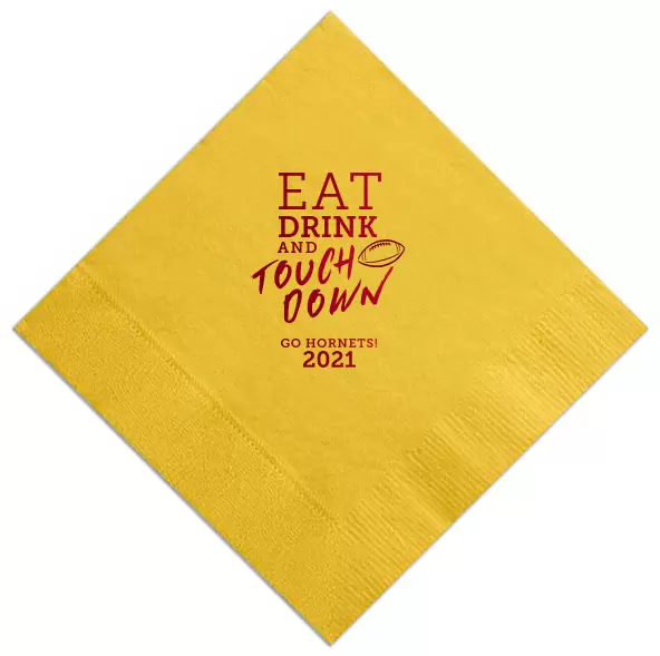 Personalized Football Game Day Cocktail Napkin