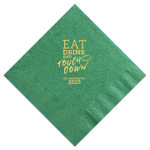 The ever-popular Watercolor Sangria Cocktail Napkin with Matte Sunflower Foil has a Football graphic and is good for use in Sports themed parties and can be personalized to match your party's exact theme and tempo.