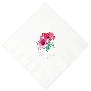 Hibiscus Flower Custom Photo Napkin