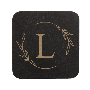 Personalized White Round Coaster with Shiny Champagne Foil has a Open Wreath Frame graphic and is good for use in Floral and Wedding themed parties and will add that special attention to detail that cannot be overlooked.