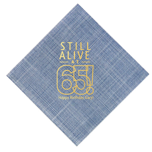 Celebrate life's endurance with ForYourParty.com's 'Still Alive Birthday Napkin,' a cheeky, foil-printed design featuring the phrase 'still alive at' followed by customizable age. Crafted with a vintage modern style, these napkins add a humorous yet stylish twist to any birthday party's decor.
