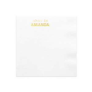 The Advice For The Graduate Napkin is a must have party accessory for your graduation party! Your guests will have an opportunity to write their advice on a napkin for the graduate. This unique party favor will be memorable for everyone involved.