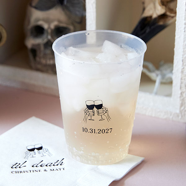 Til Death Toast Cup filled on napkin