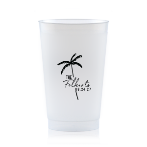 The Palm Tree Family Name Cup is an easy breezy choice for your next summertime party event. The sleek and stylish design features customizable text in the screen printed ink color of your choice. Fully functional while being highly stylish, the sturdy drinkware is perfect for family gatherings, weddings, or birthdays!