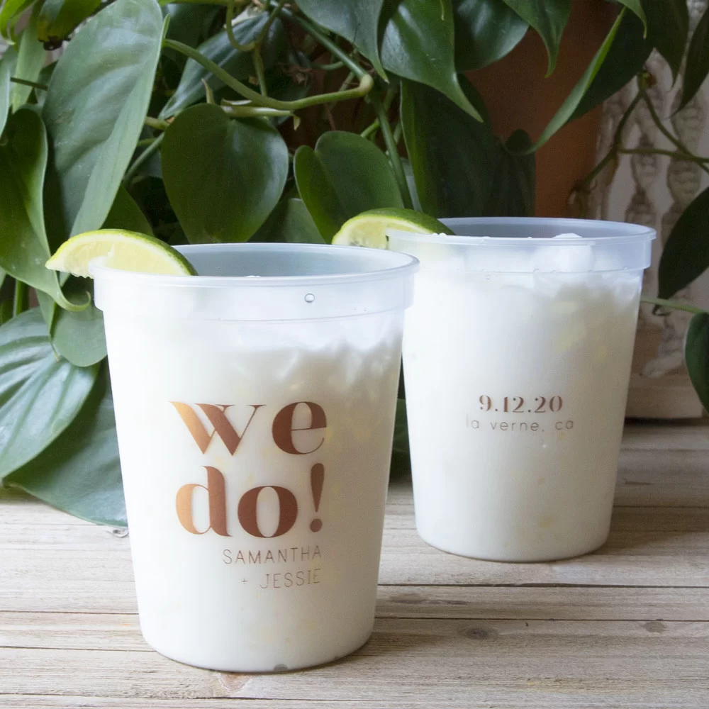 custom cups are a great addition to your wedding day design