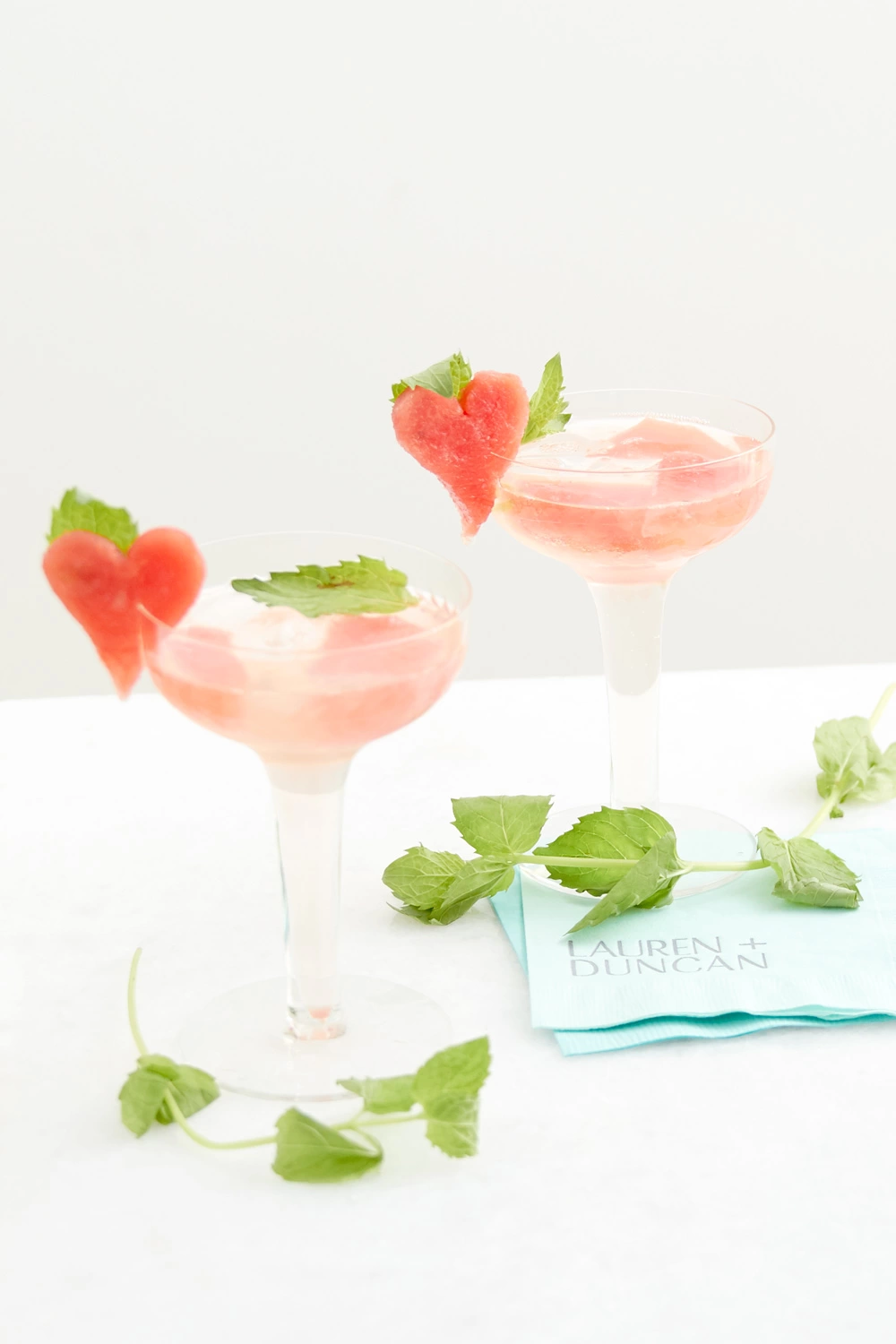 Watermelon Mint cocktail recipe with prosecco
