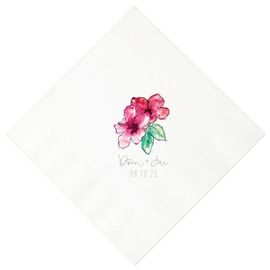 Hibiscus Flower Custom Photo Napkin