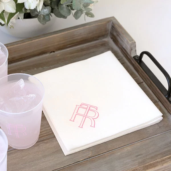 Linked Initials Wedding Napkin