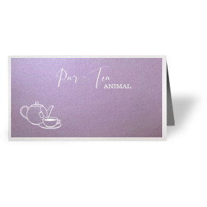 It's Par-Tea time! Send guests (par-tea animals) to their seats with festive personalized place cards. Choose your paper and foil colors to match your theme and impress your friends. Our hand lettered calligraphy font and Tea Pot clipart will complement your tea party beautifully.  