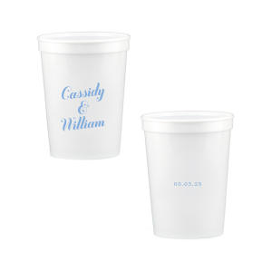 Showcase simplicity and elegance with the Relaxed Couples Name and Date Cup. The no nonsense design makes a direct impression to showcase your big event. Perfect for weddings, engagements, anniversaries or most other events, the highly customizable text leaves plenty room for personalization to make your event unique as your partnership.