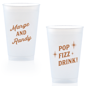 ForYourParty's personalized 16 oz Frost Flex Cup with Copper Ink will look fabulous with your unique touch. Your guests will agree!