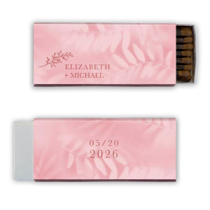 Our beautiful custom Stardream Ballet Pink Classic Matchbox with Shiny Rose Quartz Foil has a Rustic Floral Accent 2 graphic and is good for use in Accents, Wedding, Anniversary themed parties and can be personalized to match your party's exact theme and tempo.