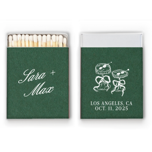 Wedding Glass & Bow Matchbox