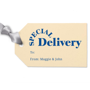 A Special Gift for your loved ones goes together with a special Letterpress Gift Tag and beautiful graphics Special Delivery designed just for you. Surprise your loved ones, leave them speechless!