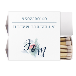 Our custom White Square Custom Photo Matchbox with Matte Stone Blue Ink Digital Print Colors and Matte Navy Ink Digital Print Colors are a must-have for your next event—whatever the celebration!
