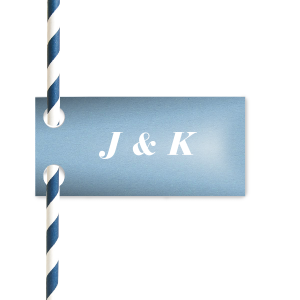 Sip in style with the Modern Initials Straw Tag, a chic detail that puts the couple's initials front and center. Each drink becomes a toast to the guests of honor, ensuring the celebration's spirit is savored with every festive swirl.