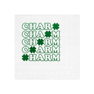 Meet our new napkin with Charm Clover graphics which will look awesome on St.Patrick's Day! Decorate in style - give your guests a nice welcoming greeting! They will love it!