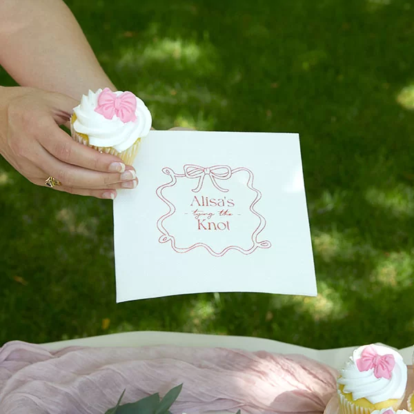 Ribbon Frame Tying the Knot Napkin