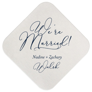 The ever-popular Eggshell Square Coaster with Matte Navy Foil has a Fancy Flourish graphic and is good for use in Accents themed parties and will look fabulous with your unique touch. Your guests will agree!