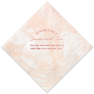 Personalized Ivory Cocktail Napkin with Shiny Rose Quartz Foil can't be beat. Showcase your style in every detail of your party's theme!