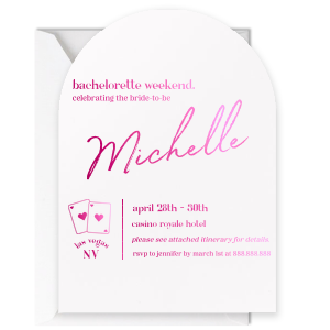 Our new custom Bachelorette Weekend Playing Cards Invite is here, modify it and invite your closest ones today. The details couldn't be overlooked, you'll be complimented right away.