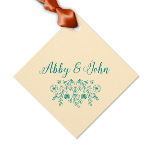 Our custom Poptone Mint Diamond Gift Tag with Shiny Amethyst Foil has a Rose Pattern graphic and is good for use in Accents, Floral, Wedding themed parties and can't be beat. Showcase your style in every detail of your party's theme!