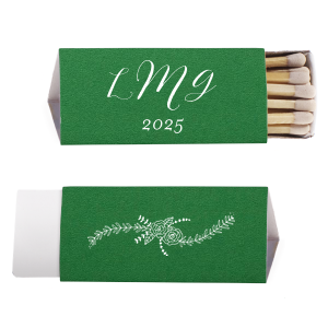 Illuminate your event with Monogram Floral Match, featuring a contemporary monogram and year set against a backdrop of hand-drawn florals. The reverse side's peony-centered cascade adds a stroke of natural beauty, striking a perfect match with sophisticated charm.