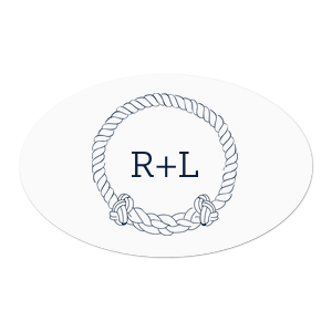 The ever-popular White Small Round Label with Matte Navy Ink Label Print Colors has a Rope Frame graphic and is good for use in Frames themed parties and couldn't be more perfect. It's time to show off your impeccable taste.