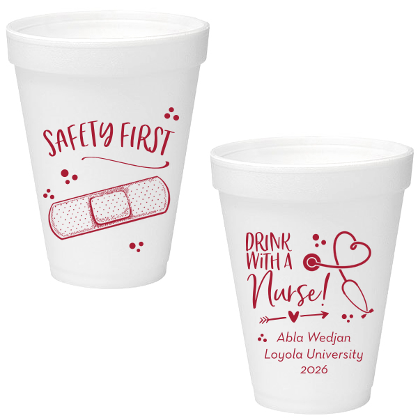 Nurse's Orders: Celebrate! Raise a glass with the Nurse Graduation Party Cup. Combining humor and celebration, this playful design reminds you that with a nurse around, you're in safe hands—even while partying. Perfect for honoring the new graduate with a dose of fun and a splash of humor!