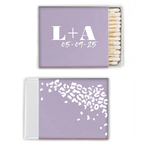 Our custom Poptone Plum Lipstick Matchbox with Shiny Rose Gold Foil has a Leopard Print graphic and is good for use in Animals, Trendy, Full Bleed themed parties and couldn't be more perfect. It's time to show off your impeccable taste.