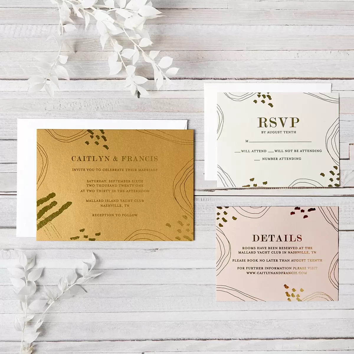 custom modern minimal wedding invitations